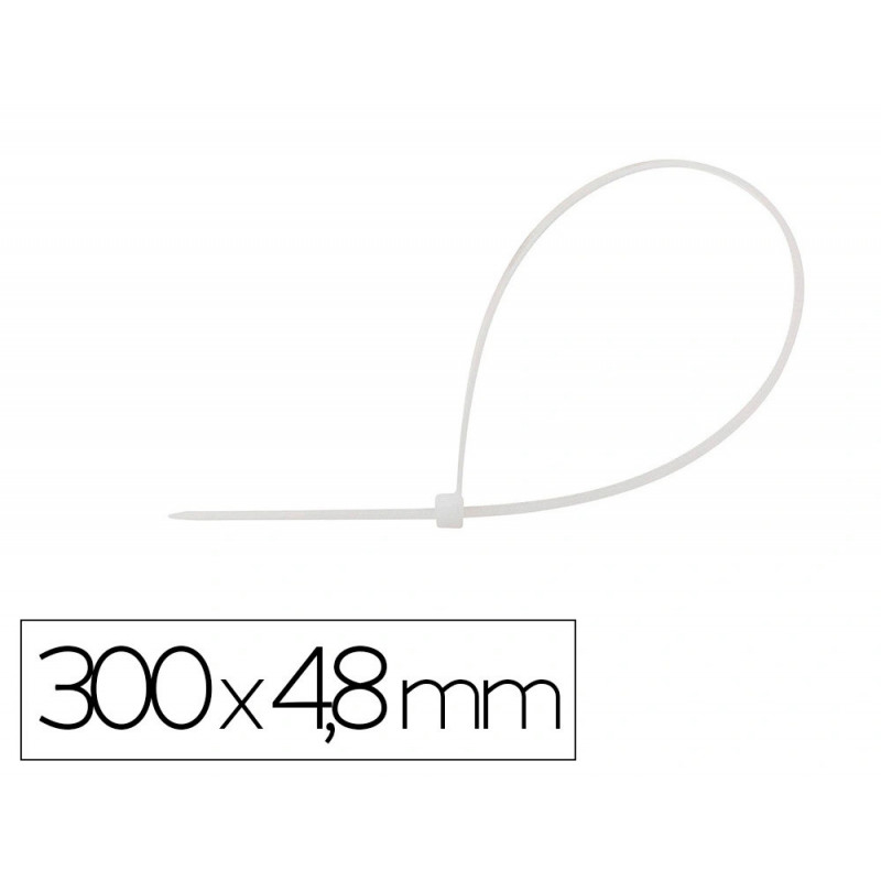 Scelle q-connect 300x4,8mm coloris blanc sachet 100 unites