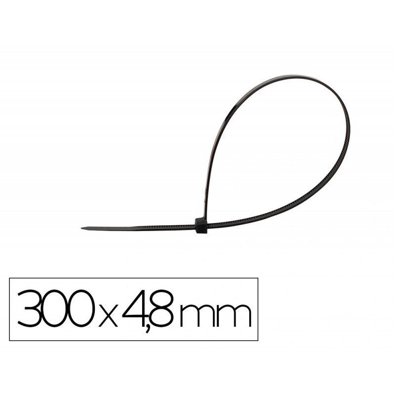 Scelle q-connect 300x4,8mm coloris noir sachet 100 unites