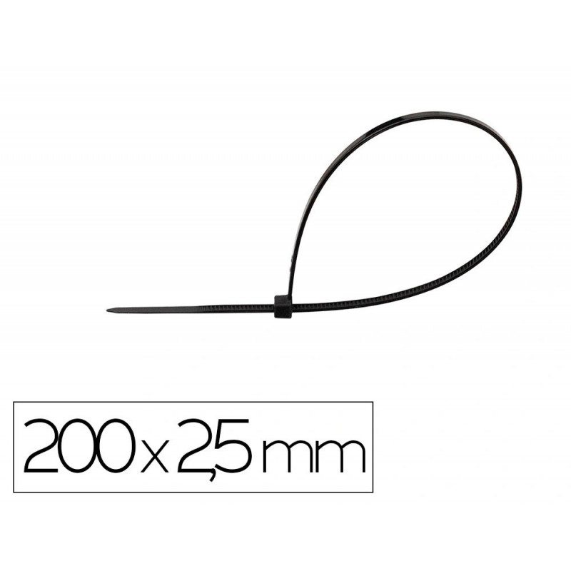Scelle q-connect 200x2,5mm coloris noir sachet 100 unites