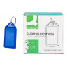 Porte-cles q-connect porte-etiquette premium coloris bleu boite 40 unites