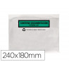 Pochette porte-documents q-connect 240x135mm auto-adhesive en papier texte espagnol anglais boite 100 unites