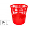 Corbeille papier q-connect ajouree plastique 15l 285x290mm coloris rouge