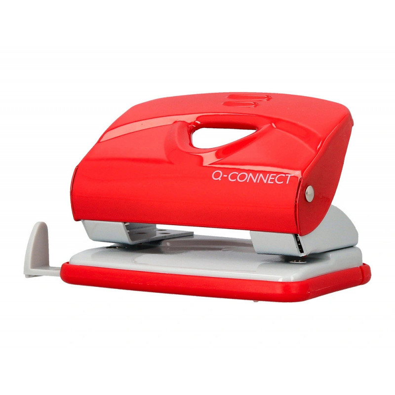 Perforateur q-connect kf14219 2 trous ouverture 2mm capacite 20 feuilles coloris rouge