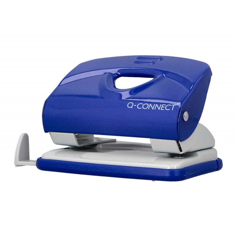 Perforateur q-connect kf14218 2 trous ouverture 2mm capacite 20 feuilles coloris bleu