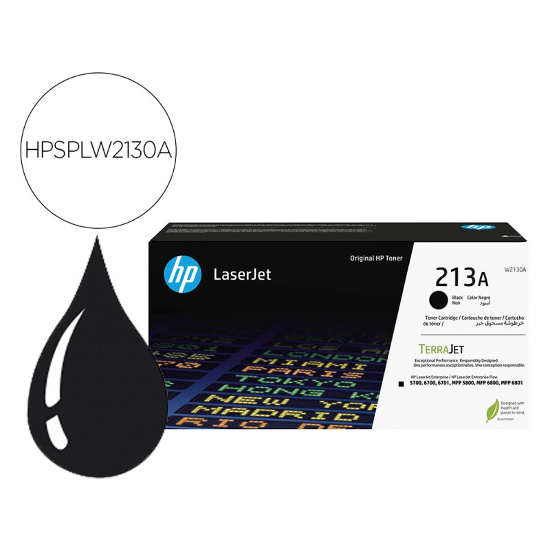 Toner laser hp original 213a (w2130a) 3500p noir