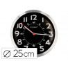 Horloge q-connect murale metallique mouvement silencieux diametre 25 cm coloris chrome