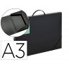 Boite de classement handelbox dos 3cm polypropylene a3 42,5x30,5x3cm coloris noir