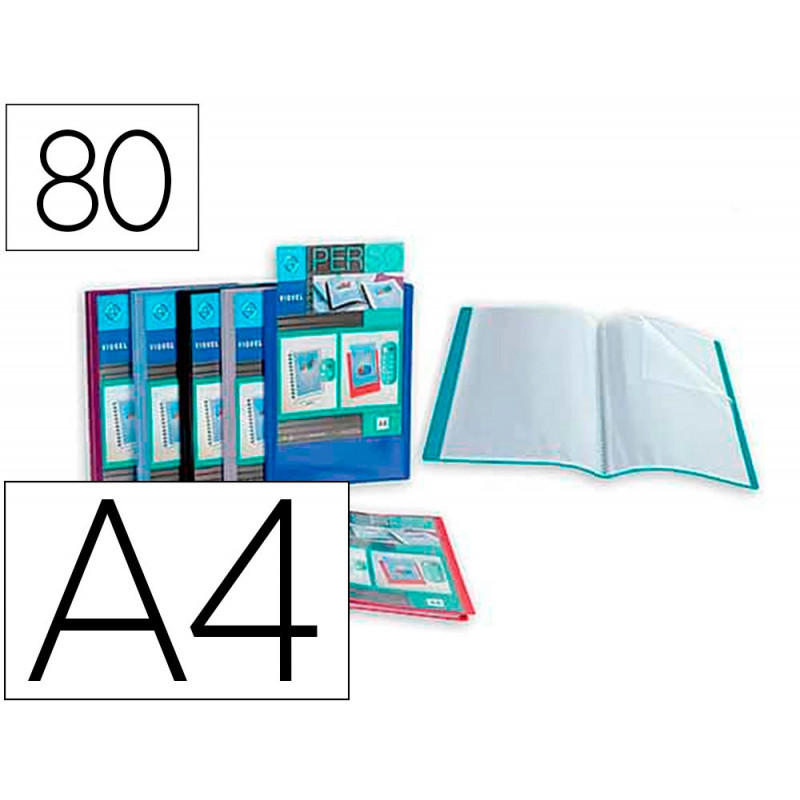 Porte vues essentiel recycle personnalisable 80 vues polypropylene a4 coloris assortis
