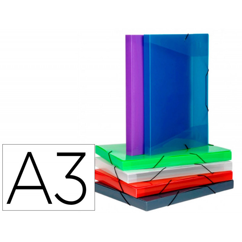 Boite de classement coolbox a3 dos 3cm polypropylene propyglass coloris assortis