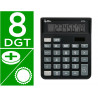 Calculatrice de bureau liderpapel xf16 8 chiffres solaire et piles 127x105x24 mm coloris noir