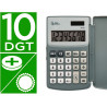 Calculatrice liderpapel de poche xf15 10 chiffres avec couvercle solaire et piles coloris gris 123x75x12 mm