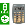 Calculatrice de poche liderpapel xf03 8 chiffres avec pile 99x64x9 mm coloris gris
