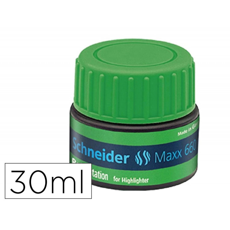 Recharge schneider maxx 660 surligneur job automatique 30ml coloris vert