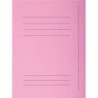 EXACOMPTA Paquet de 50 chemises pré-imprimés 3 rabats SUPER 250 en carte 210 grammes Rose