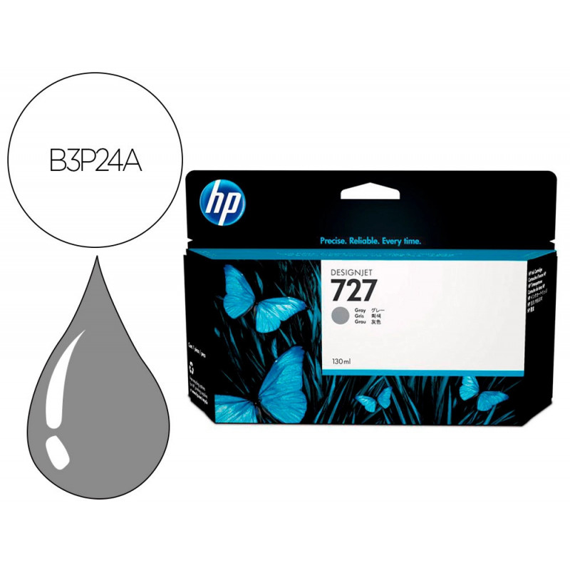 Cartouche hp jet d'encre 727 couleur gris 130ml