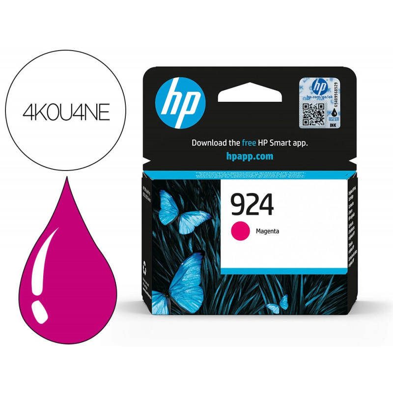 Cartouche hp jet d'encre original 924 4k0u4ne 400 pages coloris magenta