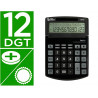 Calculatrice de bureau liderpapel xf40 12 chiffres double ligne solaire et piles 175x120x30mm coloris noir
