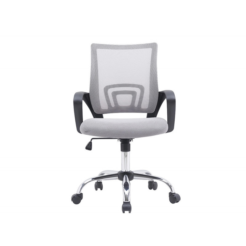 Fauteuil operateur q-connect siena maille base metal chrome hauteur max 1000mm largeur 560mm prof 570mm blanc et gris