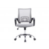 Fauteuil operateur q-connect siena maille base metal chrome hauteur max 1000mm largeur 560mm prof 570mm blanc et gris