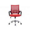 Fauteuil operateur q-connect siena maille base metal chrome hauteur max 1000mm largeur 560mm prof 570mm noir et rouge