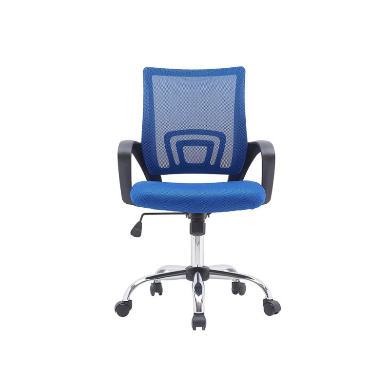 Fauteuil operateur q-connect siena maille base metal chrome hauteur max 1000mm largeur 560mm prof 570mm noir et bleu