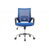 Fauteuil operateur q-connect siena maille base metal chrome hauteur max 1000mm largeur 560mm prof 570mm noir et bleu
