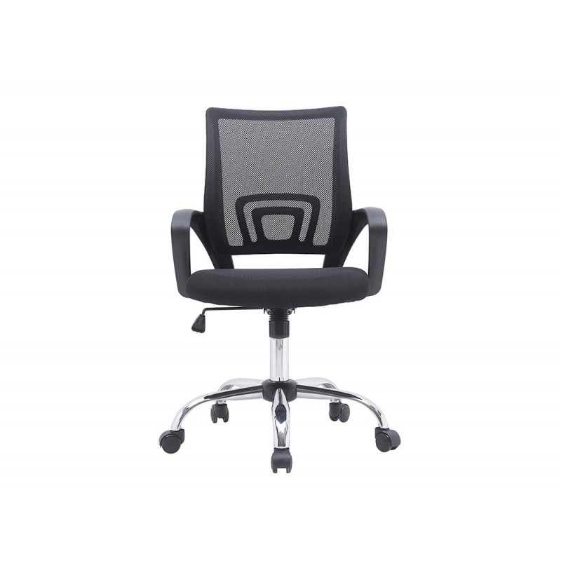 Fauteuil operateur q-connect siena maille base metal chrome hauteur max 1000mm largeur 560mm prof 570mm coloris noir