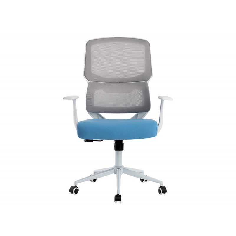 Fauteuil ergonomique q-connect lucca maille base metal chrome hauteur max 1090mm largeur 700mm prof 650mm gris/bla/bleu