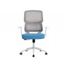 Fauteuil ergonomique q-connect lucca maille base metal chrome hauteur max 1090mm largeur 700mm prof 650mm gris/bla/bleu
