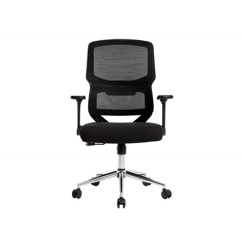Fauteuil ergonomique q-connect lucca maille base metal chrome hauteur max 1090mm largeur 700mm prof 650mm coloris noir
