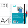 Protege-documents liderpapel personnalisable kangourou 40 pochettes amovibles 5 intercalaires a4 transparent