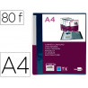 Protege-documents liderpapel personnalisable kangourou polypropylene 80 pochettes fixes a4 coloris bleu translucide