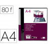 Protege-documents liderpapel personnalisable kangourou polypropylene 80 pochettes fixes a4 coloris noir opaque