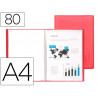 Protege-documents liderpapel polypropylene couverture flexible 80 pochettes fixes a4 220x297mm rouge translucide