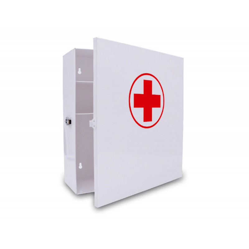 Armoire pharmacie q-connect en metal livre vide 4 compartiments 27,5x30x12