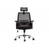Chaise direction q-connect maille base metal repose-tete ajustable maximum supporte 130kg 1140+75x610x620mm noir