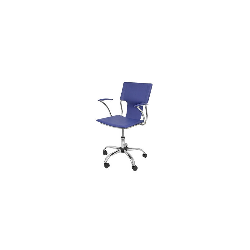 Chaise bureau q-connect rotative maximum supporte 100kg dim. 860+90x550x560 simili cuir coloris bleu
