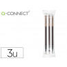 Recharge roller q-connect encre effacable couleur noir set de 3u