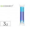 Recharge roller q-connect encre effacable couleur bleu set de 3u