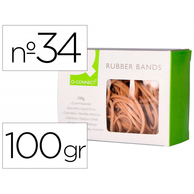 Bracelet caoutchouc q-connect n.10 100x3mm boîte fenêtre de 100g