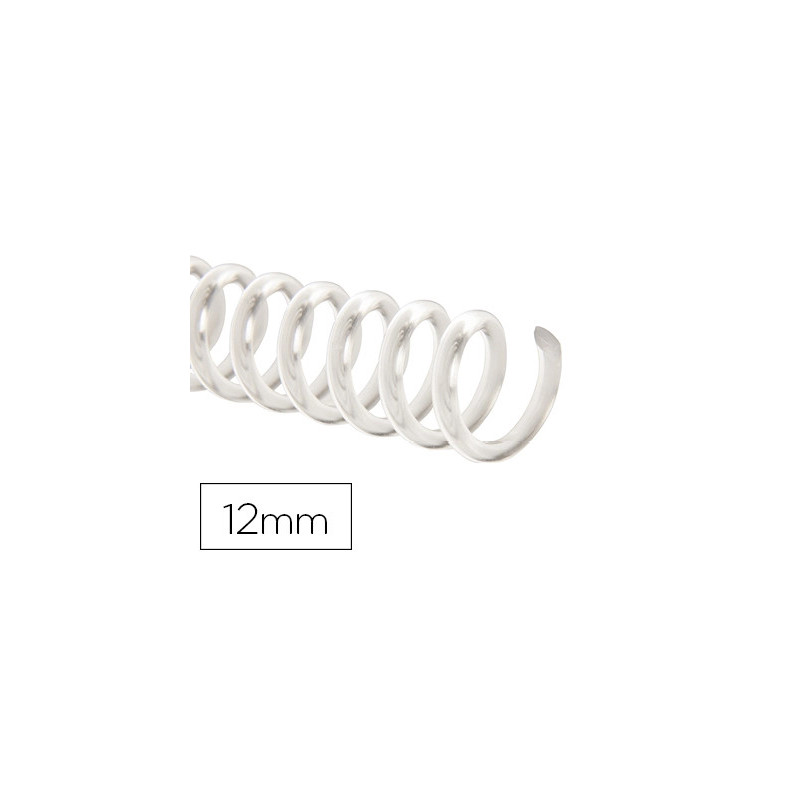 Spirale q-connect plastique transparent relieur pas 32 5:1 80f calibre 1.8mm diamètre 12mmboîte 100 unités