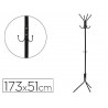 Porte-manteaux q-connect métallique 8 patères hauteur 173cm coloris noir