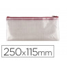 Pochette q-connect porte-documents pvc taille chèque ouverture supérieure avec fermeture éclair coloris rouge