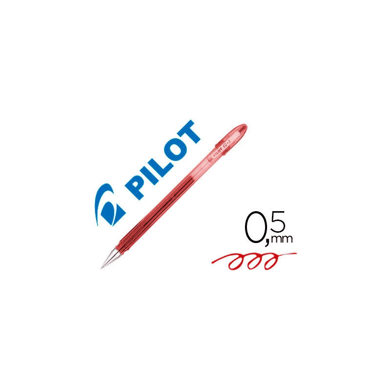 Stylo-bille pilot g1 7 écriture moyenne 0.5mm encre gel corps translucide couleur dense rouge