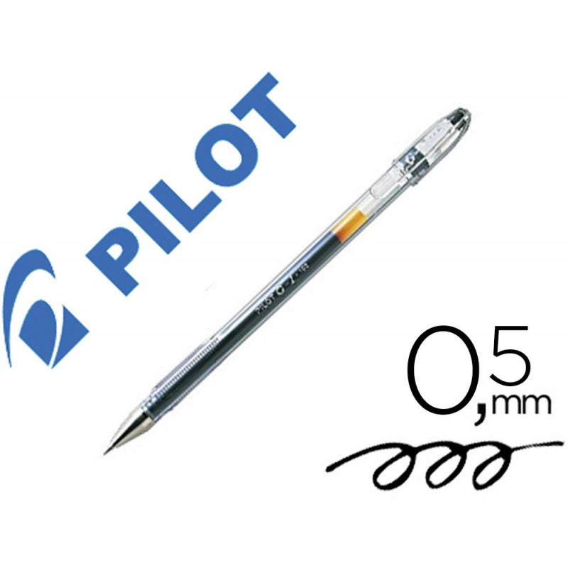 Stylo-bille pilot g1 7 écriture moyenne 0.7mm encre gel corps translucide couleur dense noir