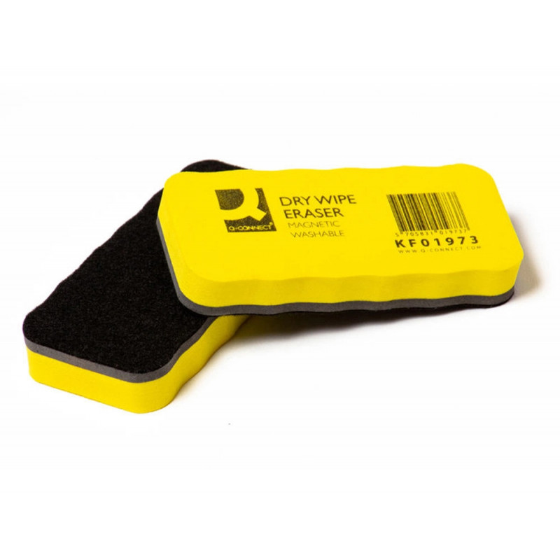 Brosse effaceur q-connect tableau blanc lavable effaçage à sec bande latérale magnétique 13x6cm