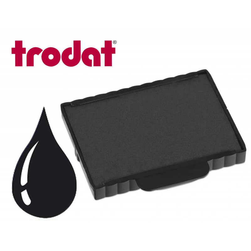 Cassette encrage trodat 6/57a pour tampon metal line 5207/ 5470 taille empreinte 60x40mm coloris noir