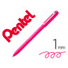 Stylo-bille pentel izee retractable ecriture moyenne pointe 1mm encre faible viscosite rechargeable rose