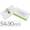 Badge q-connect pvc rigide transparent pince ou épingle format 54x90mm carte visite