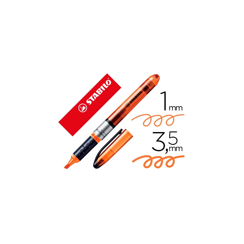 Surligneur stabilo navigator pointe biseautée tracé 1/3.5mm diffusion encre régulière coloris orange